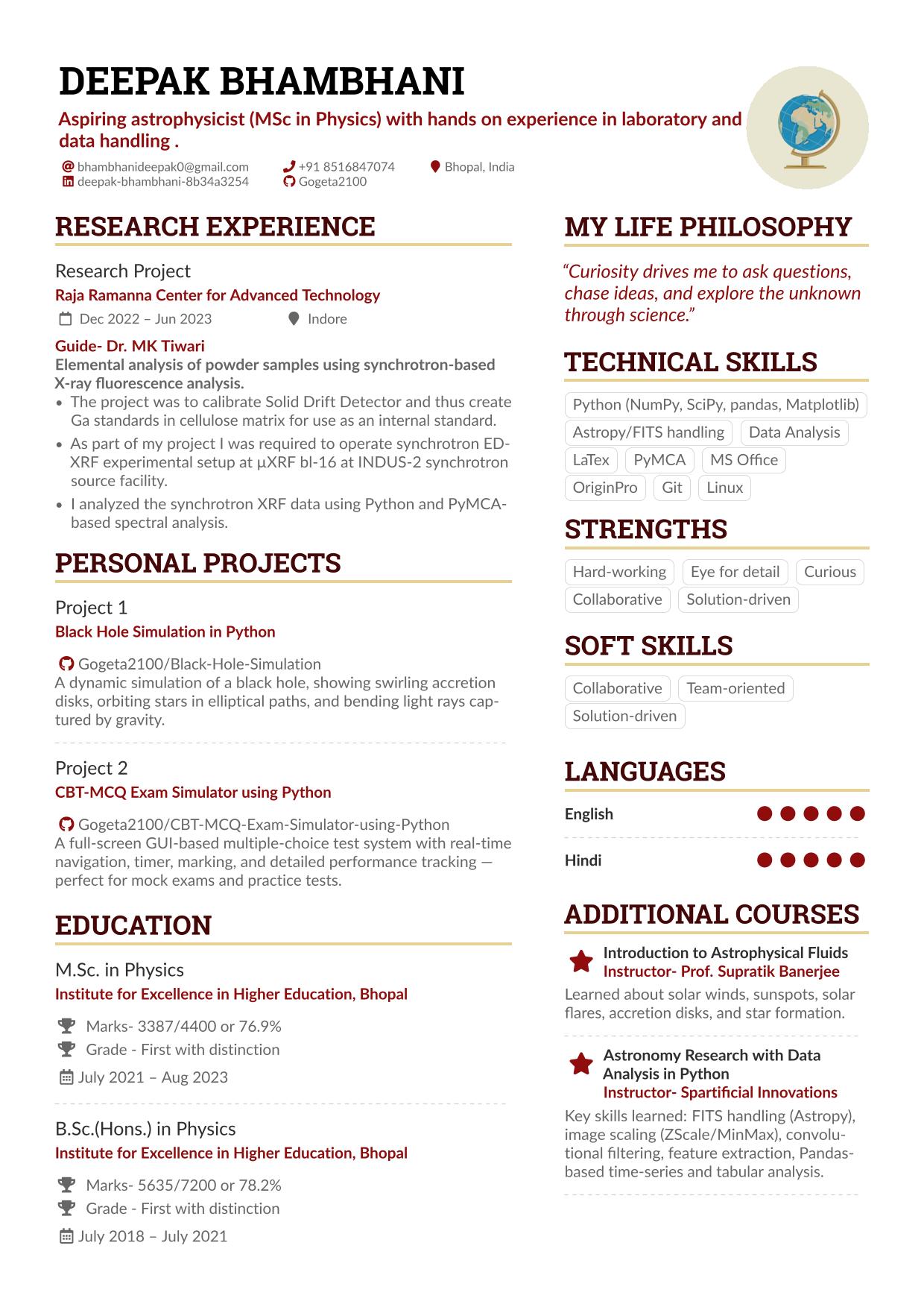 Resume Page 1